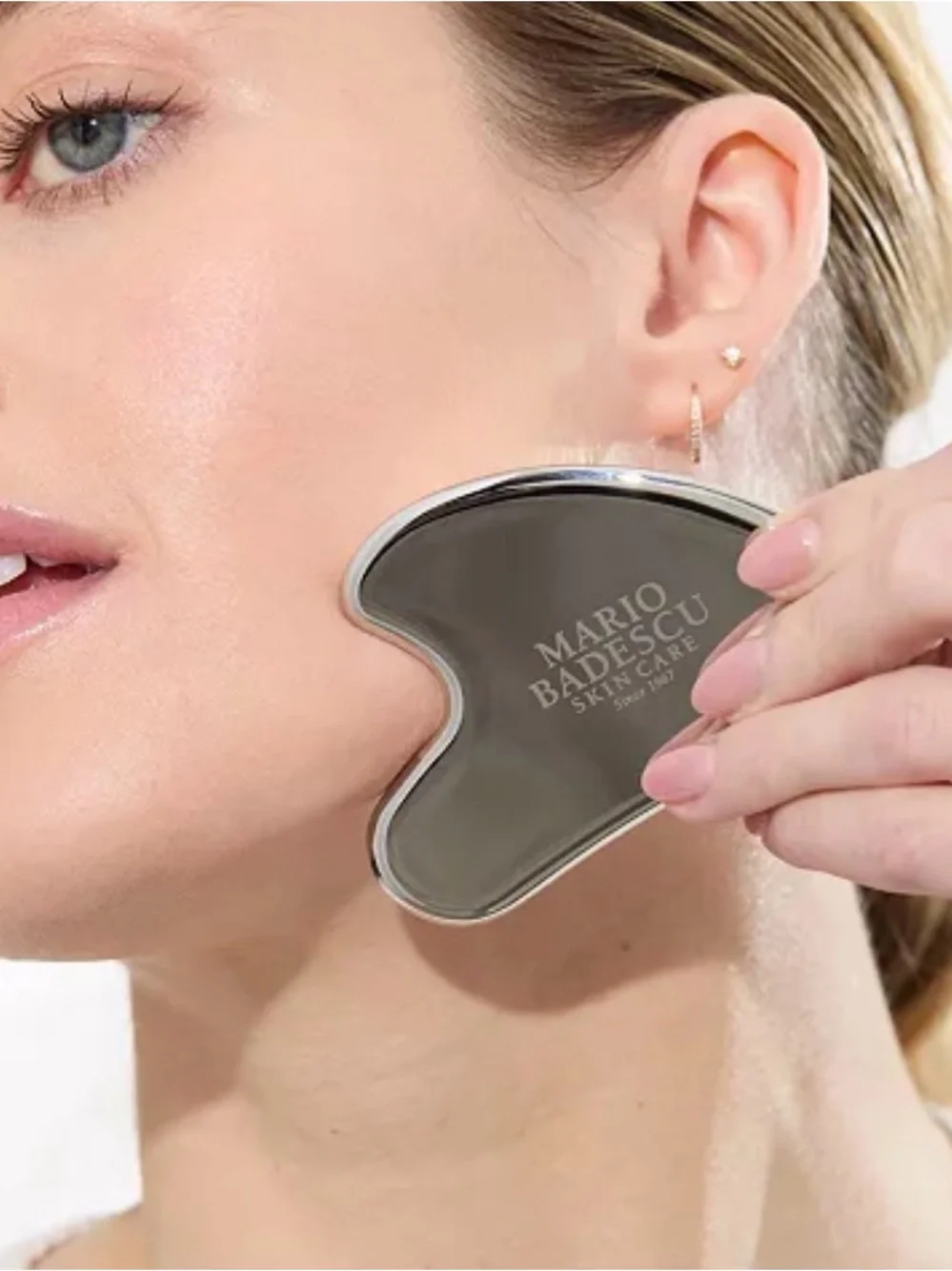 Mario Badescu Silver Stainless Steel Gua Sha - new in box